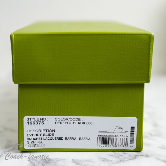 NIB Tory Burch Everly Slide Crochet Lacquered Raffia in Black Size 7/7.5 - Picture 7 of 8